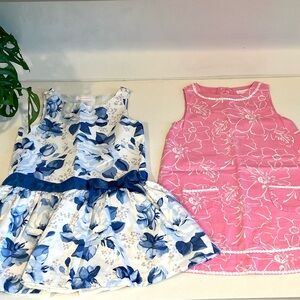 Janie and Jack Girls Spring Dress Bundle 4T | Blue & Pink Floral